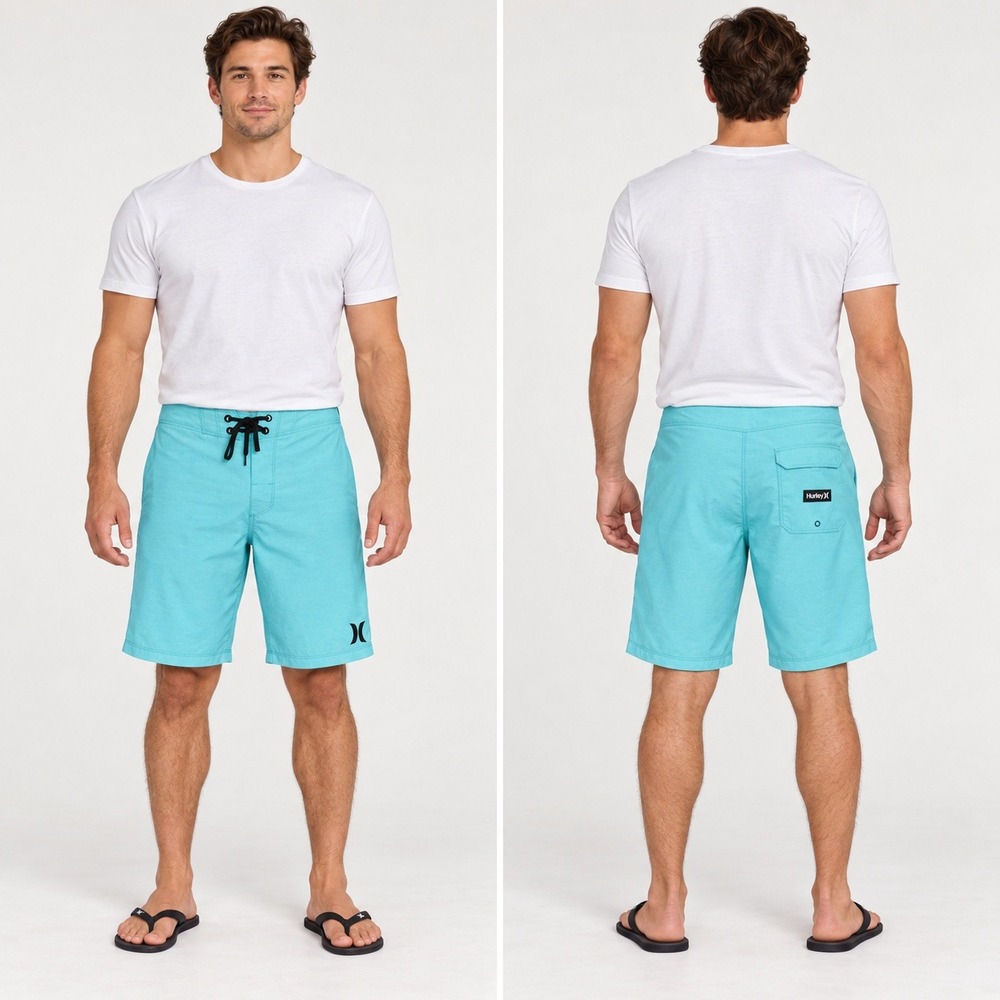 Hurley Board Shorts Men 30 Turquoise Teal New Swim Trunks Cruise Beach Vacay